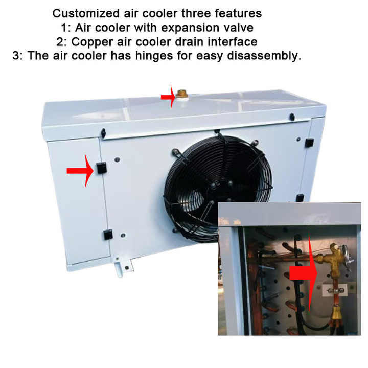 DD12 Υδροφιλικό αλουμινένιο πτερύγιο ατμιστήρα ψύκτη αέρα περιστροφή με μεντεσέδες Ατμιστήρας με βαλβίδα επέκτασης ατμιστήρα για ψυχρό δωμάτιο